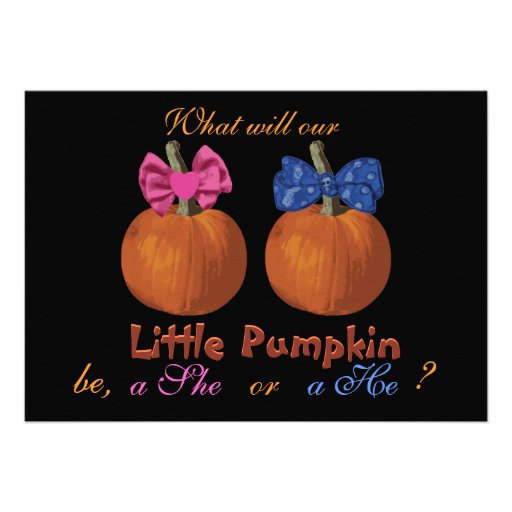 Halloween Baby Gender Reveal Invitations (front side)