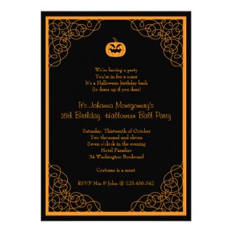 Halloween Ball Birthday Costume Party Invitation by thepapershoppe