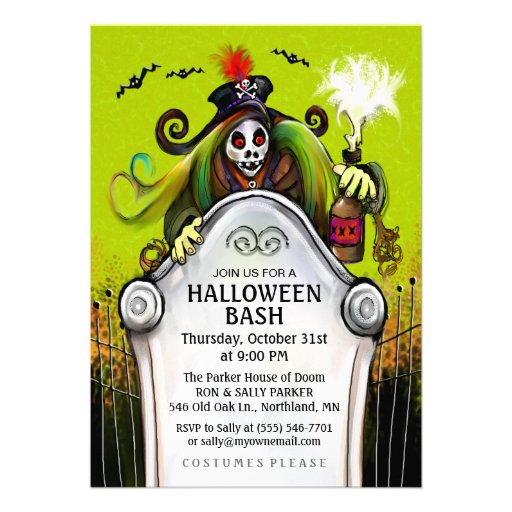 Halloween Bash Ghoulish Party Invitation