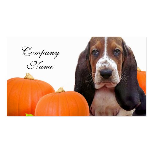 Halloween Basset Hound Business Cards (front side)