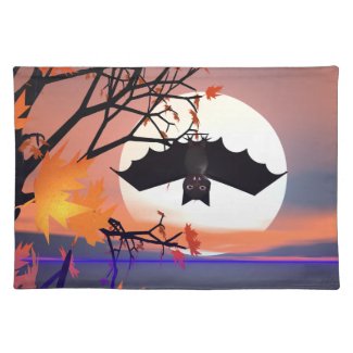 Halloween Bat in Tree Cloth Placemat