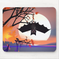 Halloween Bat in Tree mousepads