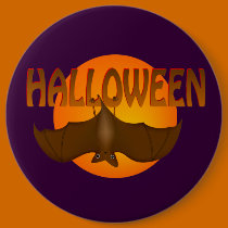 Halloween Bat Just Hangin' buttons