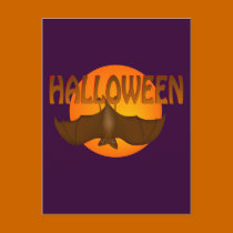 Halloween Bat Just Hangin' postcards