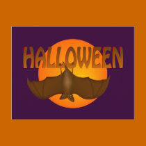 Halloween Bat Just Hangin' postcards