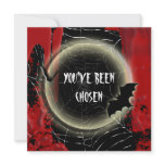 Halloween bat moon red black white personalized invitations