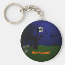 Halloween Bats and Graveyard Key Chain