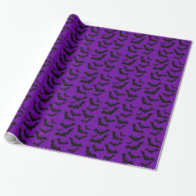 Halloween bats pattern gift wrap