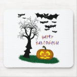 Halloween Bats Pumpkin Spooky Tree Mousepads