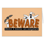 Halloween Beware T-shirts and Gifts Greeting Cards