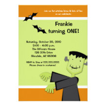 Halloween Birthday 5x7 Frankenstein Party Invite