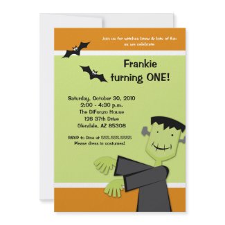 Halloween Birthday 5x7 Frankenstein Party Invite invitation