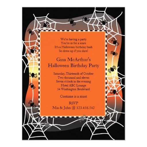 Halloween Birthday Bash Costume Party Custom Invitations
