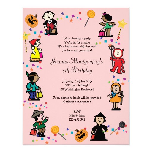Halloween Birthday Costume Party Invitation
