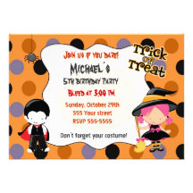 Halloween Birthday Costume Party Invitations