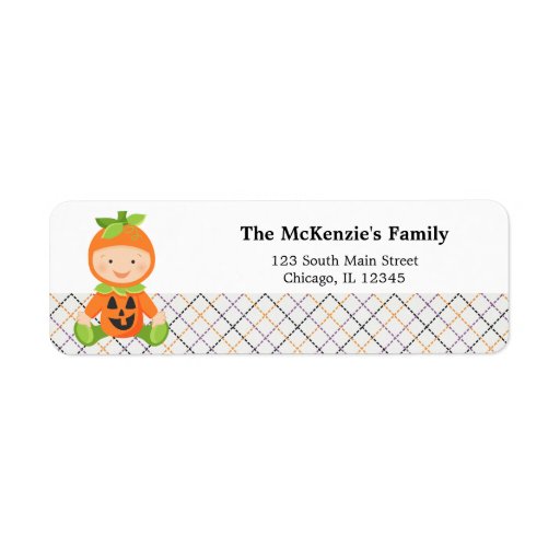 Halloween birthday costume return address label Zazzle