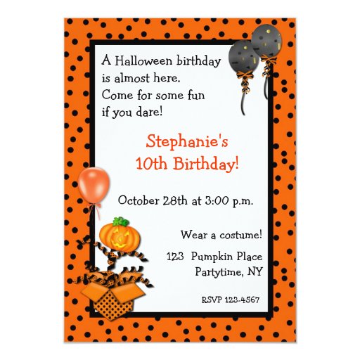 Halloween Birthday Invitation | Zazzle