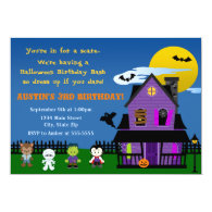Simple to Customize Halloween Birthday Party Invitation for children