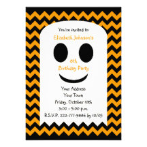 Halloween Birthday Invitation -- Party Ghost