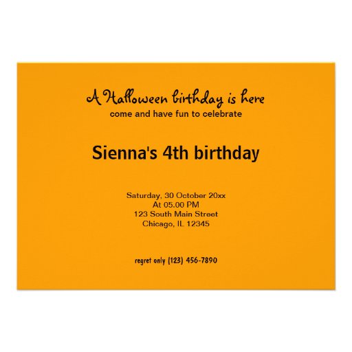 Halloween Birthday Invite