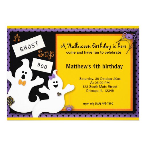 Halloween Birthday Invites