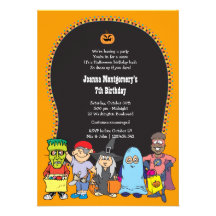Halloween Birthday Kid's Costume Party Invitation