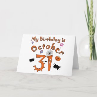 Halloween Birthday October 31st card