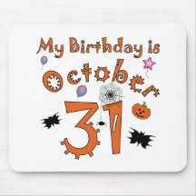 Halloween Birthday October 31st Mousepad