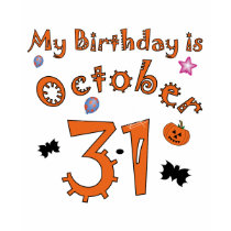 Halloween Birthday October 31st t-shirts by nikiclix Halloween Birthday October 31st t-shirts