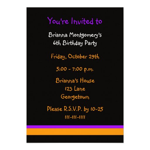 Halloween Birthday Party Invitation -- Ghost