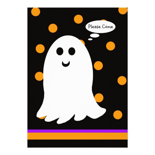 Halloween Birthday Party Invitation -- Ghost (front side)