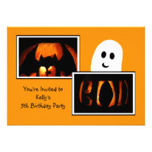Halloween Birthday Party Invitation - Ghost