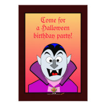 Halloween Birthday Party Invitations Cute Vampire