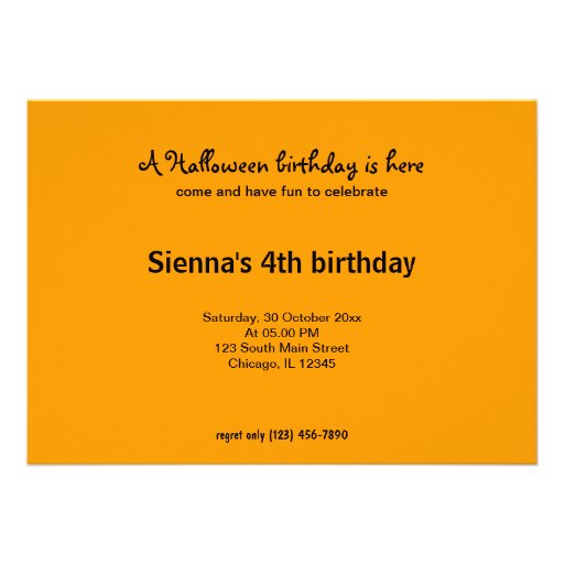 Halloween Birthday Personalized Announcement