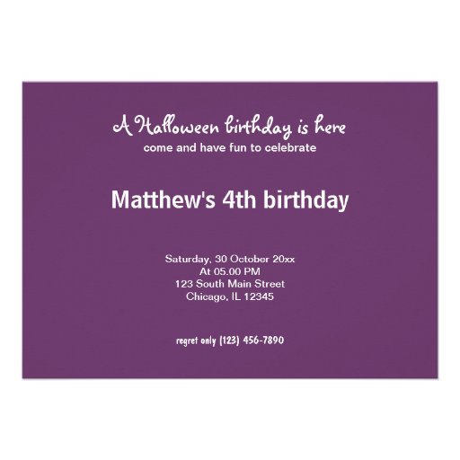 Halloween Birthday Personalized Announcements