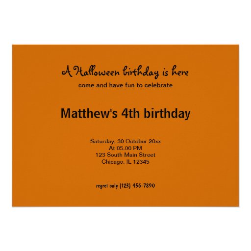 Halloween Birthday Personalized Invites