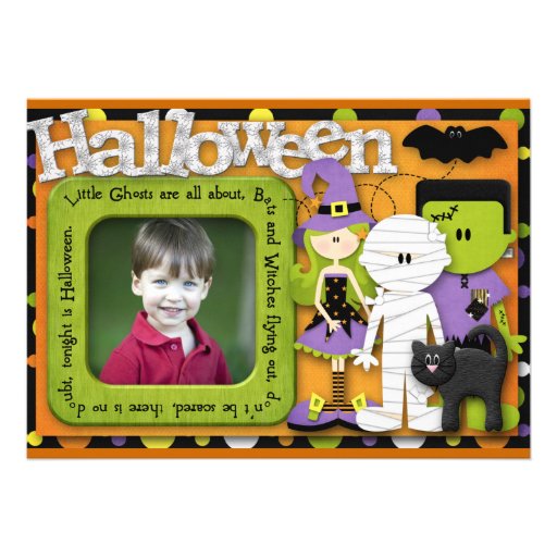 Halloween Birthday Personalized Invites (front side)