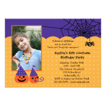 Halloween Birthday Photo Invitation