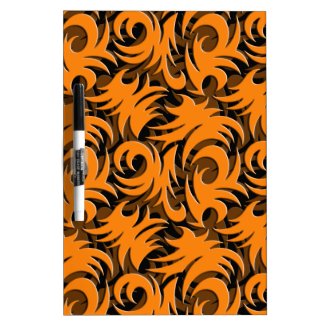 Halloween Black and Orange Swirl Decoration Dry Erase Boards