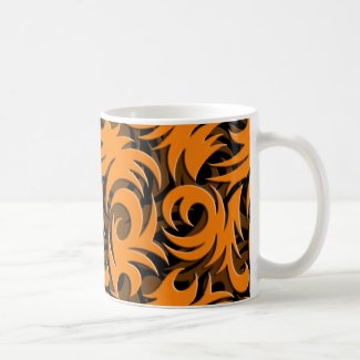 Halloween Black and Orange Swirl Decoration Mugs