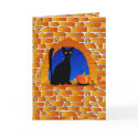 Halloween black cat and pumpkins cards