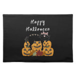 Halloween Black Cat and Pumpkins Place Mat