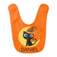 Halloween Black Cat Baby Bib