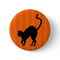 Halloween Black Cat Button