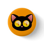 Halloween Black Cat Button button