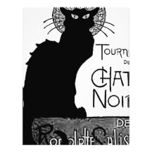 Halloween Black Cat French Words Chat Noir Text Letterhead Design
