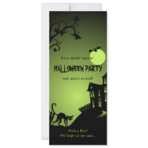 Halloween Black Cat Haunted House invitations by Ruxique Halloween Black Cat Haunted House invitations