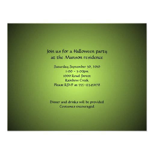 Halloween Black Cat Haunted House Custom Invitation