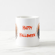 Halloween Black Cat in Swirl mug