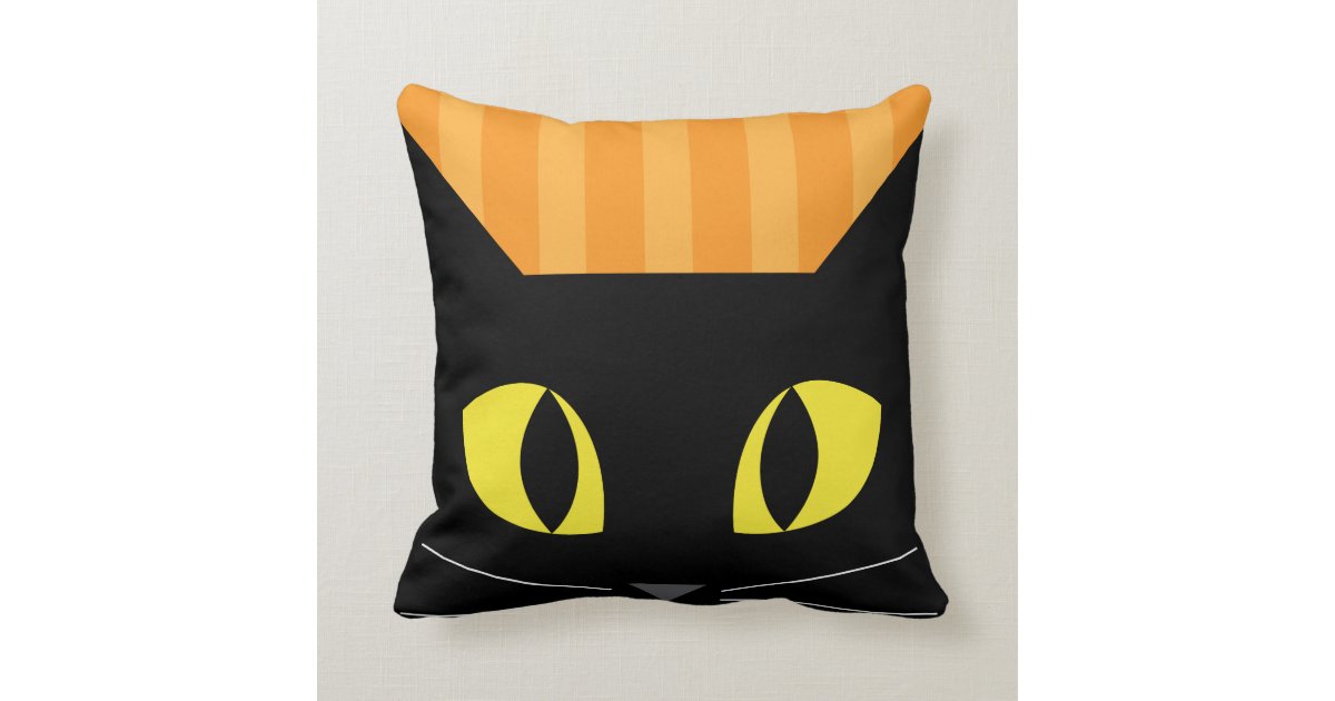 black cat pillow halloween